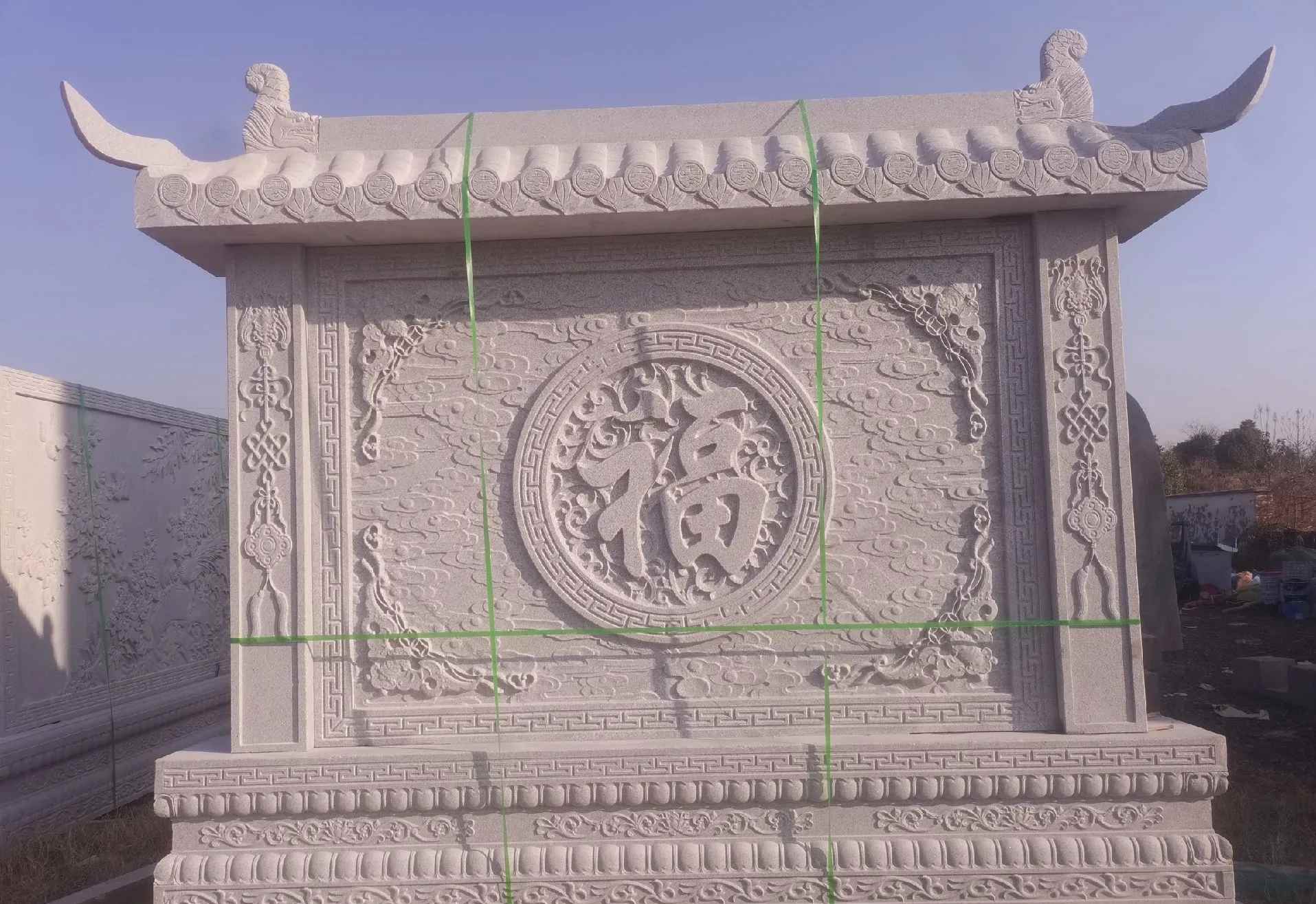 昌都 芝麻白花岗岩屏风，照壁，影壁